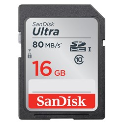 SanDisk Ultra 16GB Class 10 SDHC UHS-I Memory Card