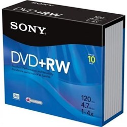 Sony DVD+RW Rewriteable DVD Discs 4.7GB (5-Pack)