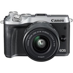 Canon EOS M6 Mirrorless Camera with EF-M 15-45mm Lens Kit (Silver)