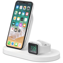 Belkin BoostUP Wireless Charging Dock for iPhone + Apple Watch + USB-A port (White)