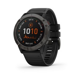 Garmin Fenix 6X Pro Solar Sports Watch (Titanium Grey with Black Band)