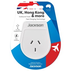 Jackson Outbound Travel Adaptor USB-A (UK HK SG more)