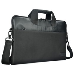 EVOL Byron Water Resistant Slimline 13-14.1' Laptop Shoulder Briefcase Bag (Black)