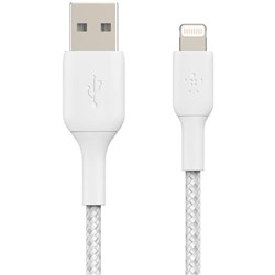 Belkin BoostUp Charge Lightning to USB-A 2m Braided Cable (White)