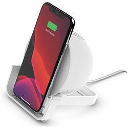 Belkin BoostUp Charge 10W Wireless Charging Stand   Speaker (White)