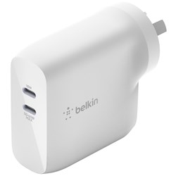 Belkin BoostUp Charge 68W Dual USB-C Wall Charger (White)