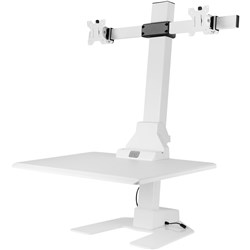 Ergovida Dual Monitor Electric Desktop Workstation (White)