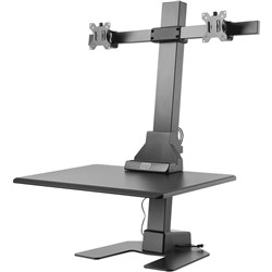 Ergovida Dual Monitor Electric Desktop Workstation (Black)