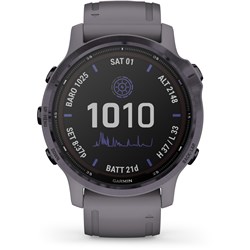 Garmin Fenix 6S Pro Solar Sports Watch (Amethyst Steel w/ Shale Grey Band)