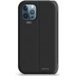 EFM Monaco 5G Leather Wallet Case for iPhone 12/12 Pro (Black)