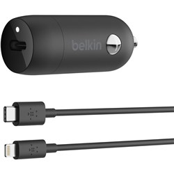 Belkin BoostUp 20W Car Charger with USB-C to Lightning Cable