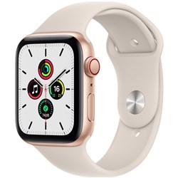 Apple Watch SE 44mm Gold Aluminium Case Sport Band GPS   Cellular