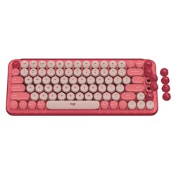 Logitech POP Keys Wireless Mechanical Keyboard with Emoji Keys (Heartbreaker Rose)
