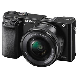 Sony Alpha A6000 Mirrorless Camera with Ultra-High Speed AF and 16-50mm Lens (Black)