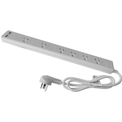 Jackson Surge Protected Board w/ 6 x Power Socket. 2 x USB-A Outlets