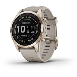 Garmin Fenix 7S Sapphire Solar Sports Watch (Cream Gold/Light Sand)