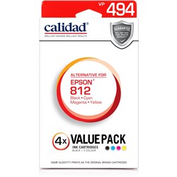 Calidad Ink Cartridge for Epson 812 (4 Pack/BCMY)