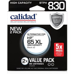 Calidad Ink Cartridge for HP 65 XL Twin Pack (Black)