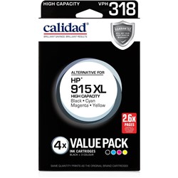 Calidad Ink Cartridge for HP 915 XL (4 Pack/BCMY)