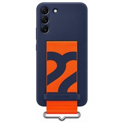 Samsung Silicone with Strap Cover for Samsung S22  (Navy)