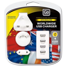 Go Travel Worldwide 4 USB port Charger