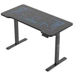 ONEX GDE1400 Electric Tempered Glass RGB Gaming Deskw/Cup Holder   Headset Hook