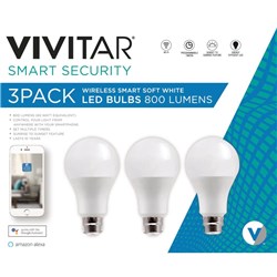 Vivitar Soft White Dimmable B22 Smart Bulb (3 Pack)