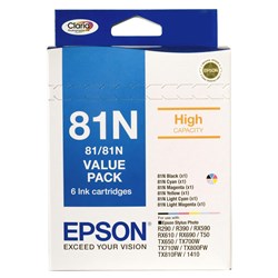 Epson 81N High Capacity Ink Cartridge Bundle (6 Pack)