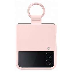 Samsung Silicon Cover with Ring for Galaxy Z Flip4 (Pink)