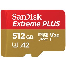 Sandisk Extreme PLUS MicroSDXC 512GB 200MB/s Memory Card