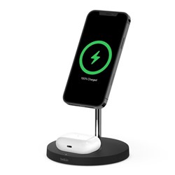 Belkin BoostUp Charge Pro MagSafe 2-in-1 Wireless Charger for Apple (Black)
