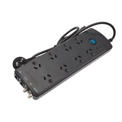 Jackson Surge Protected Board w/ 8 x Power Socket. Coax   Data Outlets