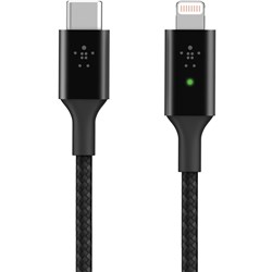 Belkin Smart LED USB-C to Lightning Cable 1.2m (Black)