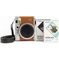 Fujifilm Instax Mini 90 Neo Classic Instant Camera w/ Film Double Pack (Brown)